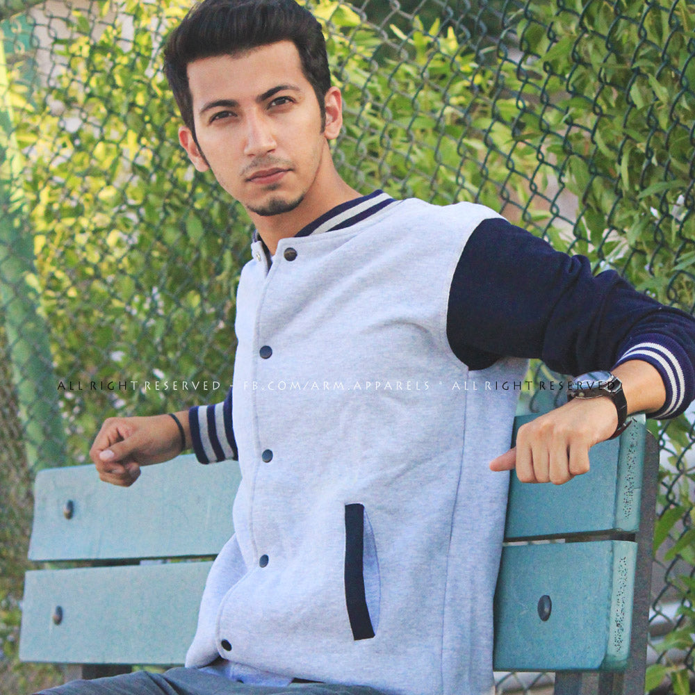 Heather Gray Baseball Jacket
