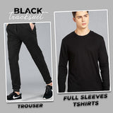 Black Full Sleeves Tracksuit - Men