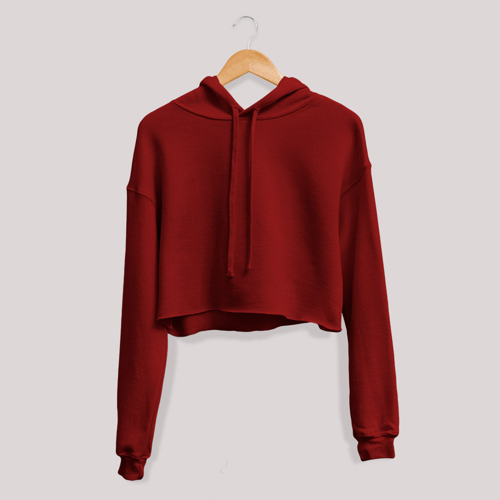 Basic Maroon Crop Hoodie
