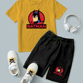 Yellow Batman Printed T-Shirt & Black Batman Short Set
