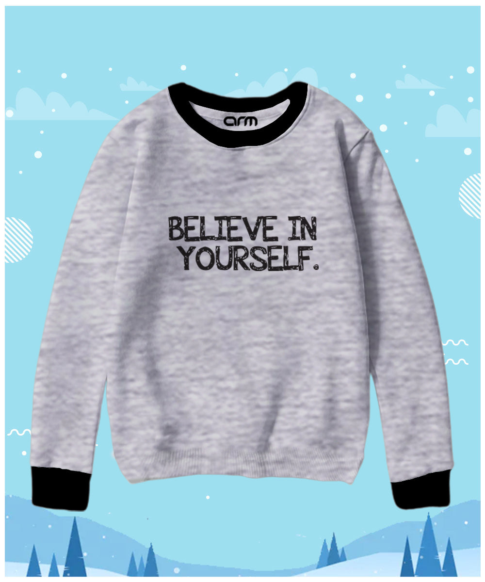 Believe In Yourself Constrast Sweat Shirt for Kids