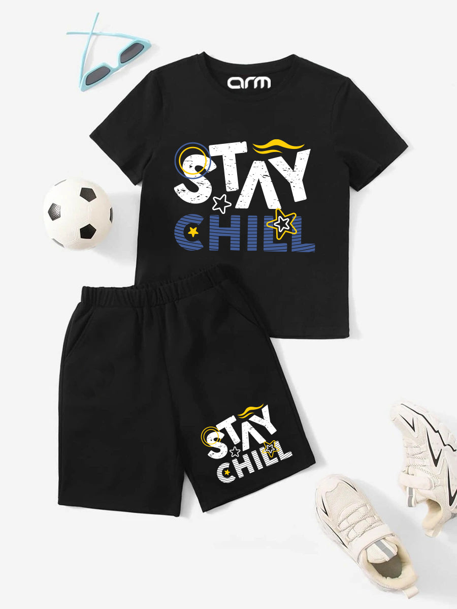 Stay Chill Printed T-Shirt & Short Set