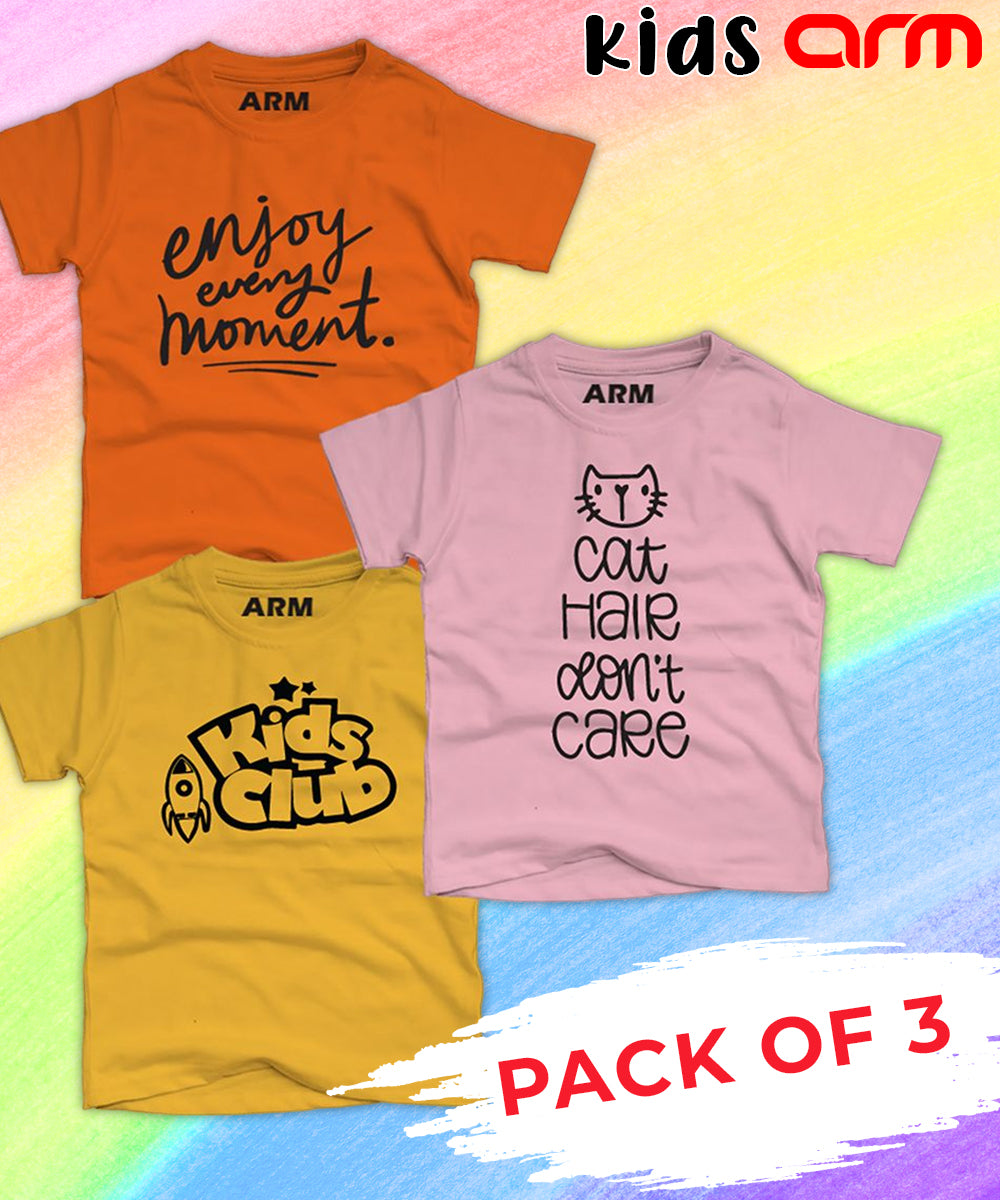 Pack of 3 T-Shirt For Kids - CAT-ENJ-KCLUB