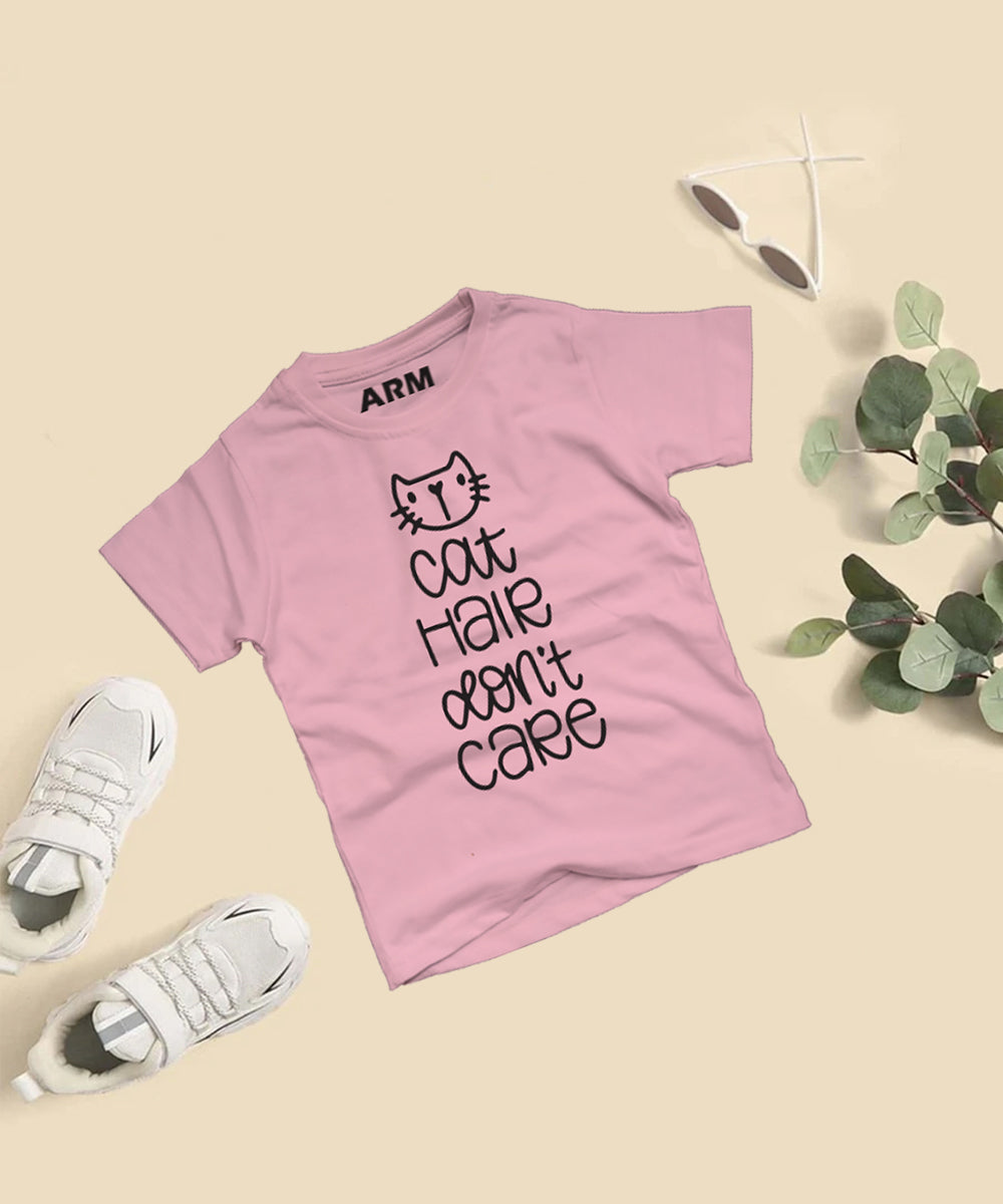 Cat Hair Don't Care T-Shirt For Kids