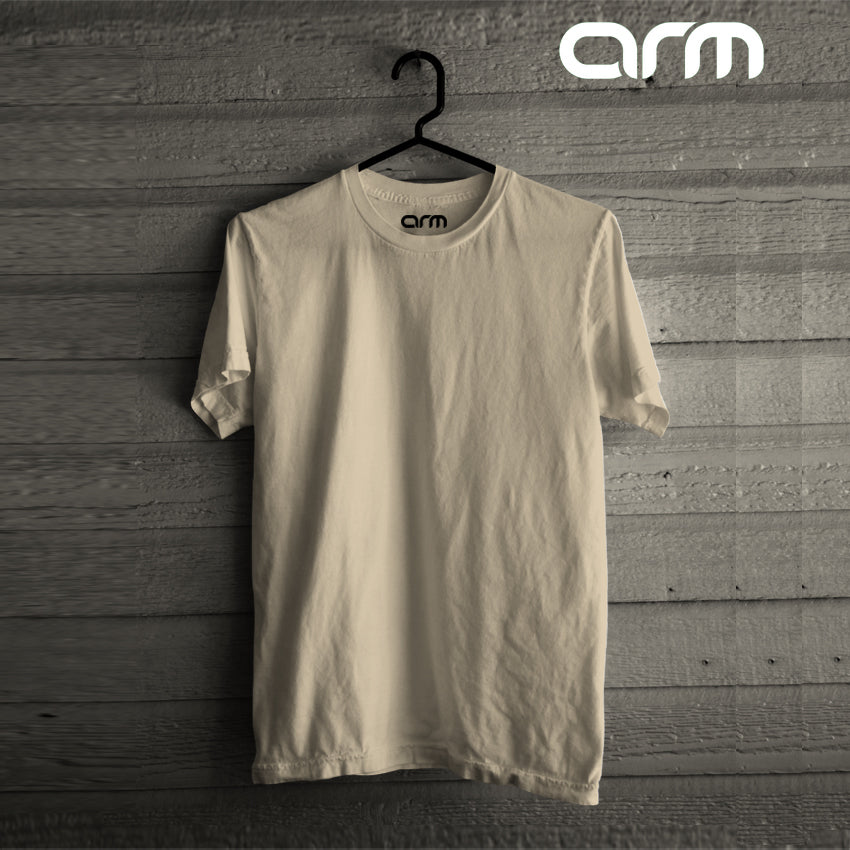 Unisex Beige Basic T-Shirt (BeigeBasic-01HS)