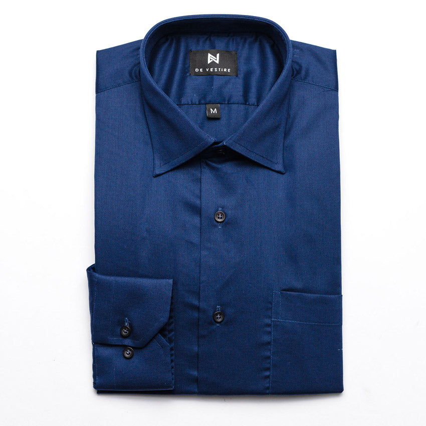 Plain Navy Blue Shirt For Men