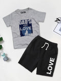 Dad's 1st Love Printed T-Shirt & Black Short Set