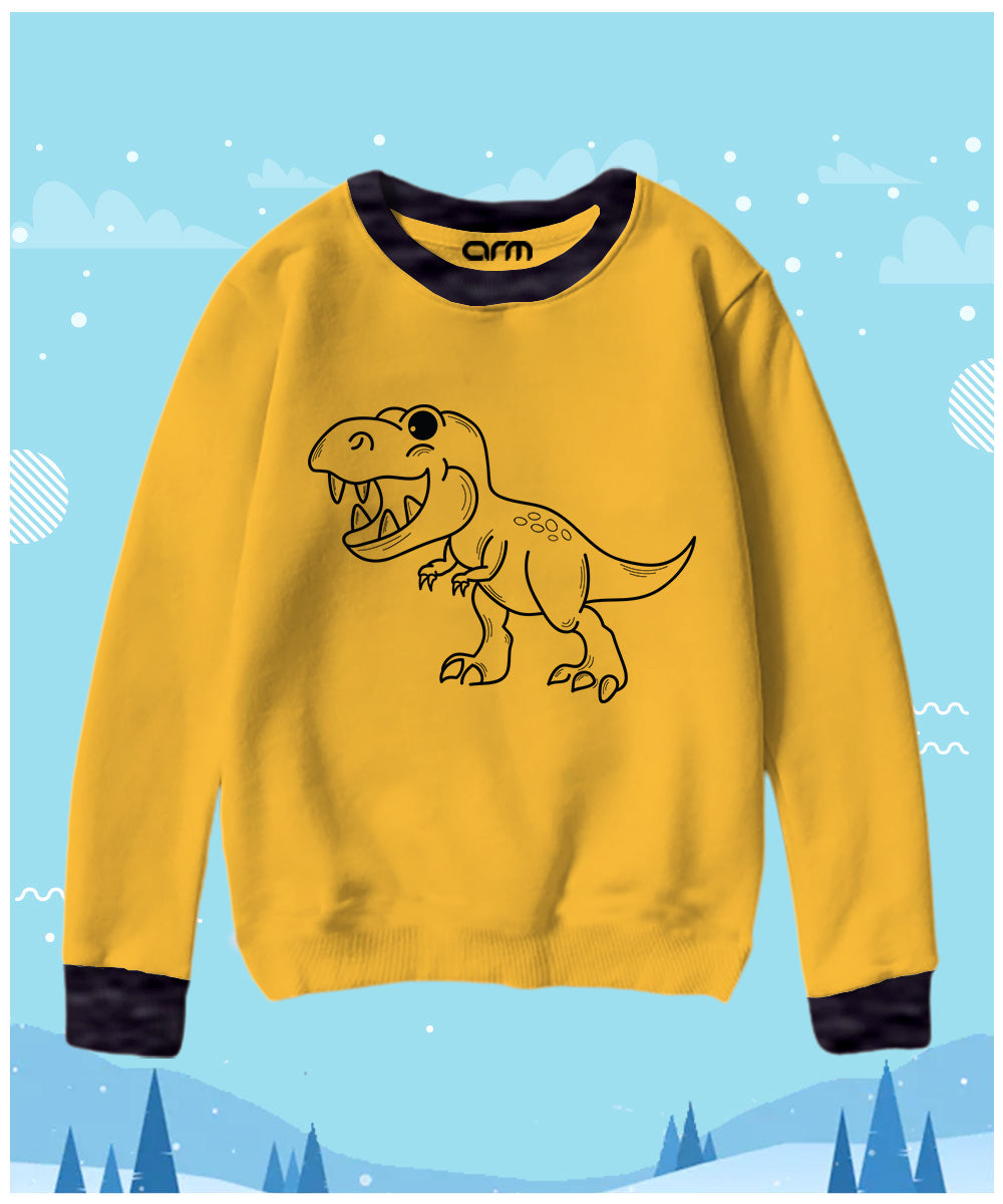 Dinosaur Contrast Sweat Shirt for Kids
