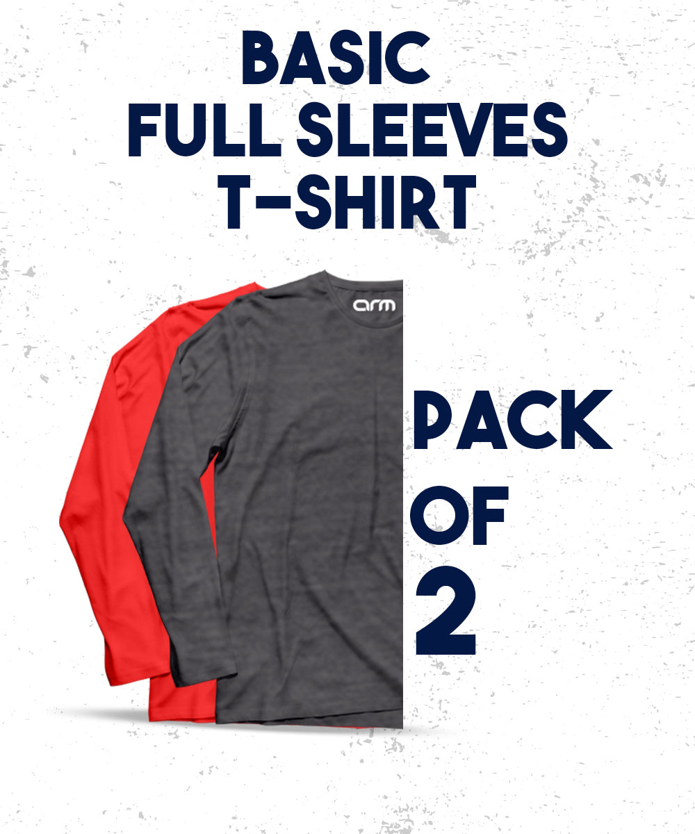 Pack of 2 Basic Full Sleeves T-Shirt
