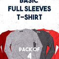 Pack of 4 Basic Full Sleeves T-Shirt