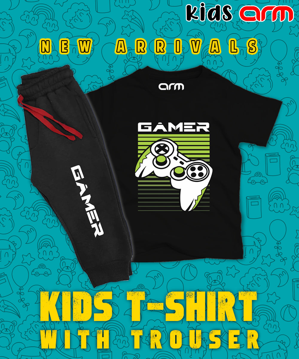 Gamer Green Tee & Trouser for Kids