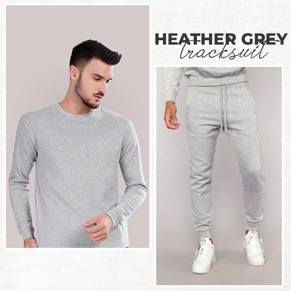Heather Gray Full Sleeves Tracksuit - Men