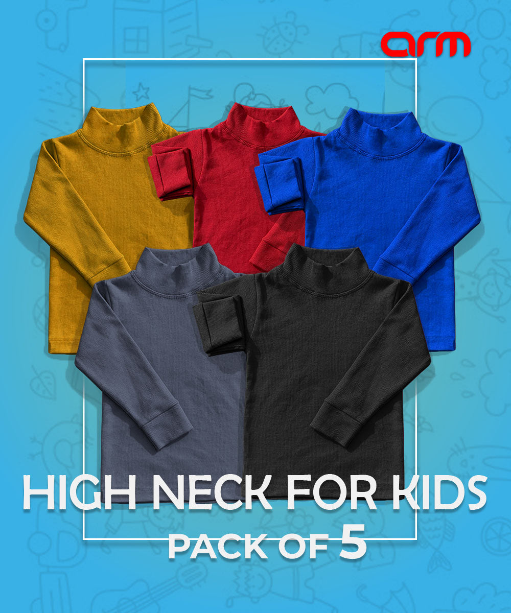 Pack Of 5 Multicolor High Neck for Kids