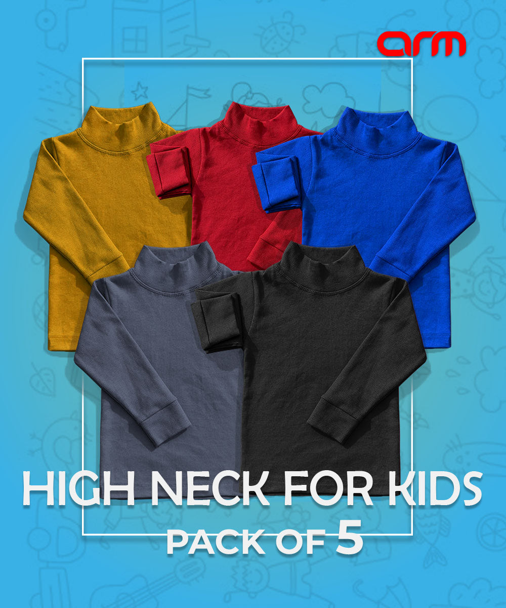 Pack Of 5 Random Color High Neck For Kids