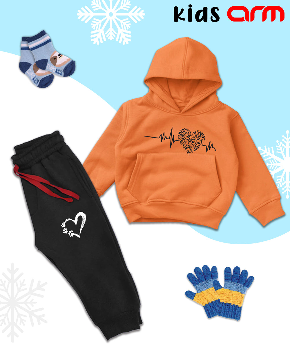 Heart Beat Kids Hoodie Set