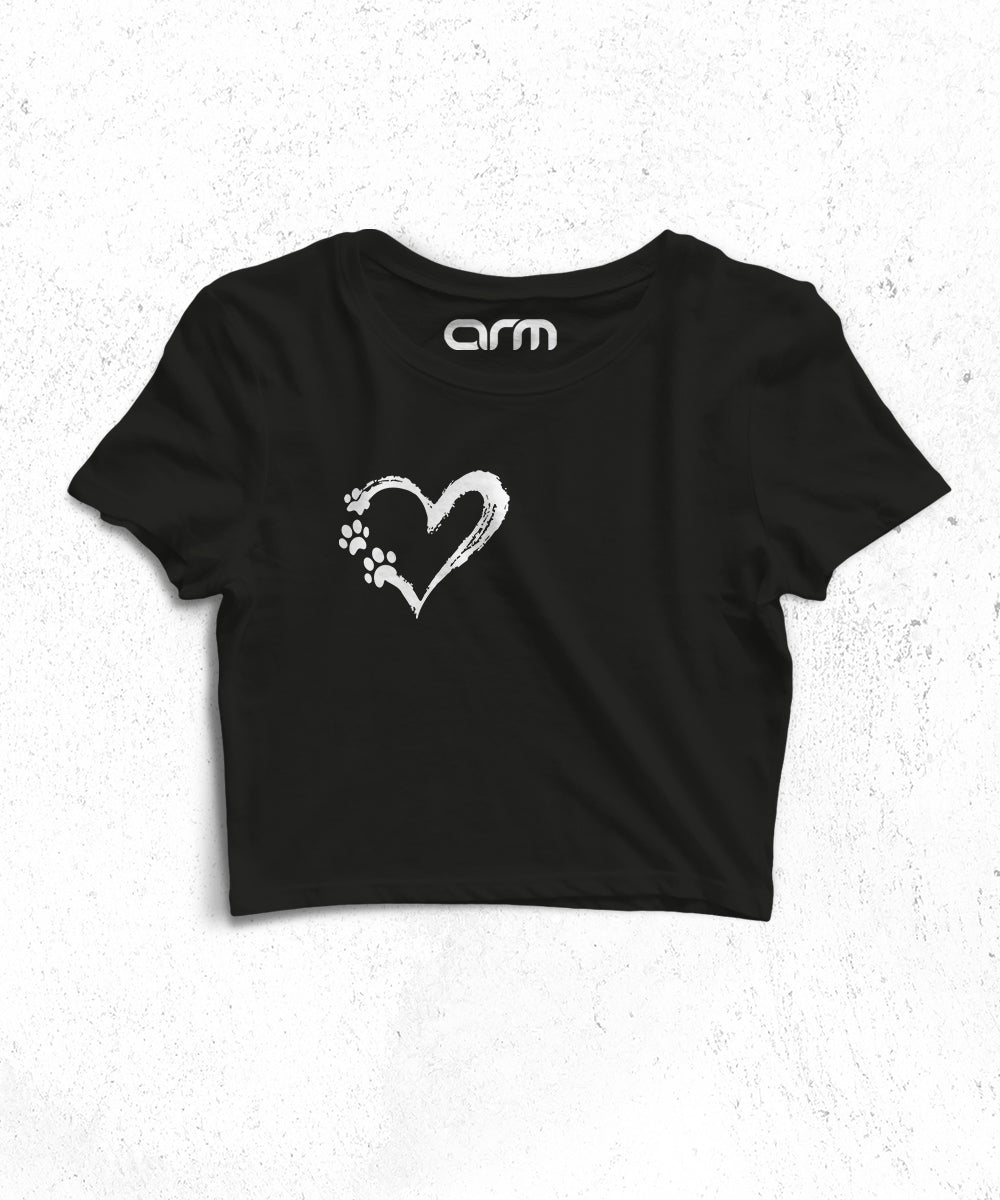 Graphics Crop Top (HeartBeatFootPrint-01CHS)