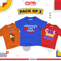 Pack of 3 T-Shirt For Kids - (ICEMELT-MOMMYMAN-COOLGREAT)