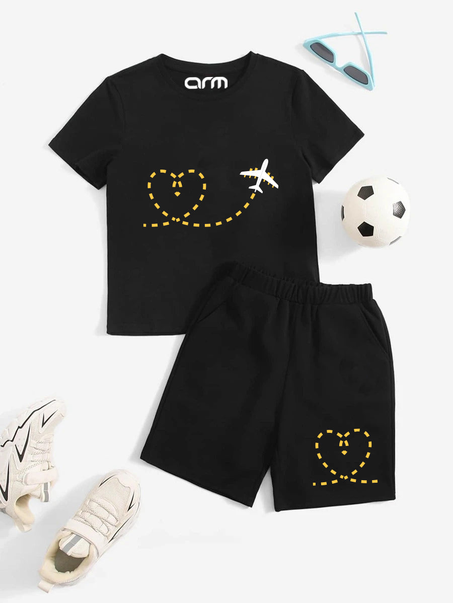 Aeroplane Printed T-Shirt & Short Set