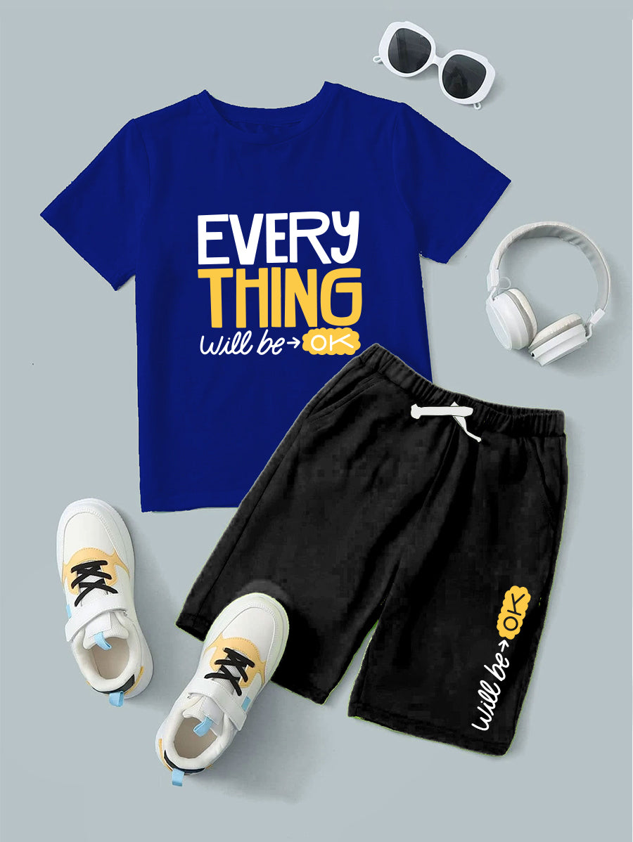 Everything Will Be Okay Printed T-Shirt & Short Set