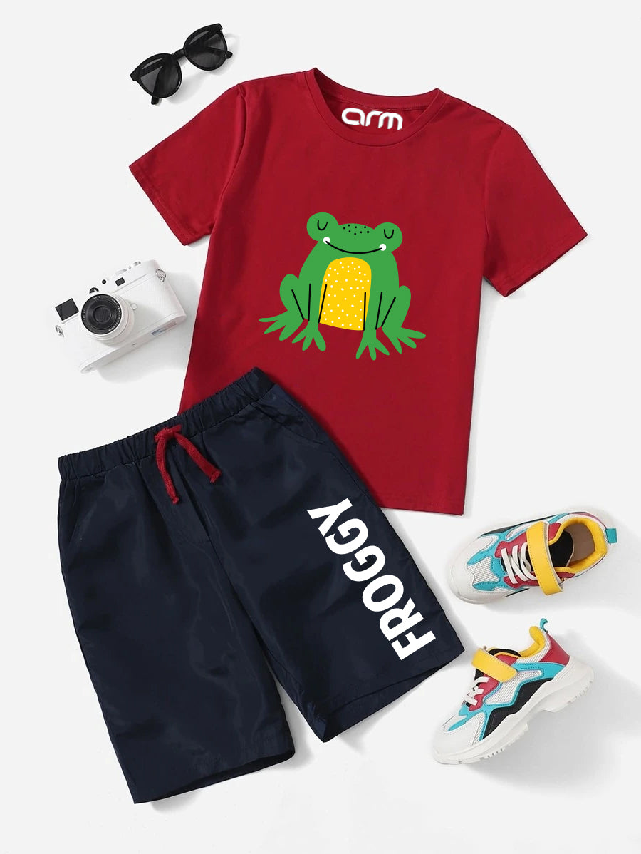 Froggy Printed T-Shirt & Short Set