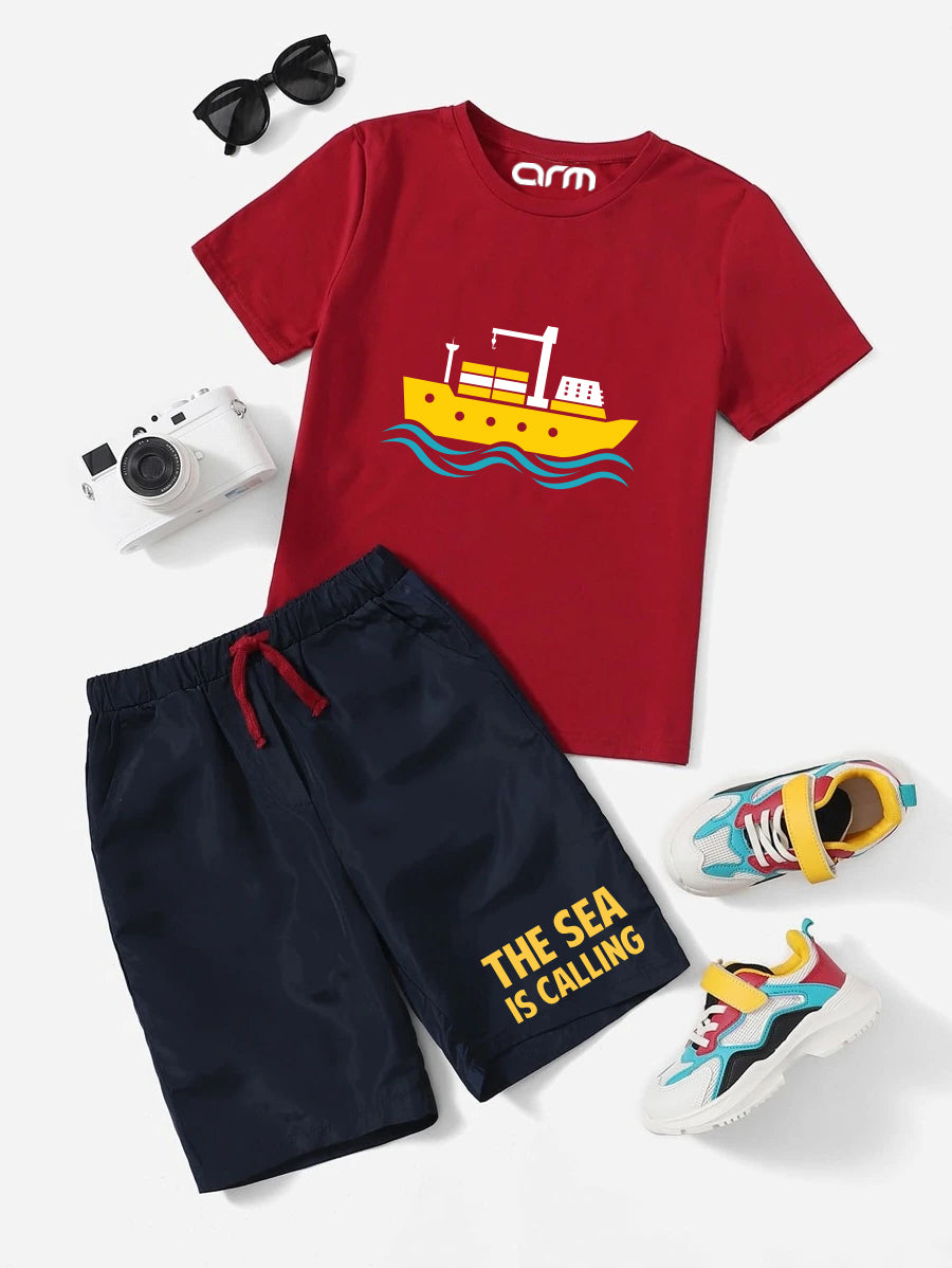 Ship Printed T-Shirt & Short Set