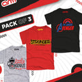 Pack of 3 T-Shirt For Kids - (LITTLEGEN-STRONG3-JAVENGER)