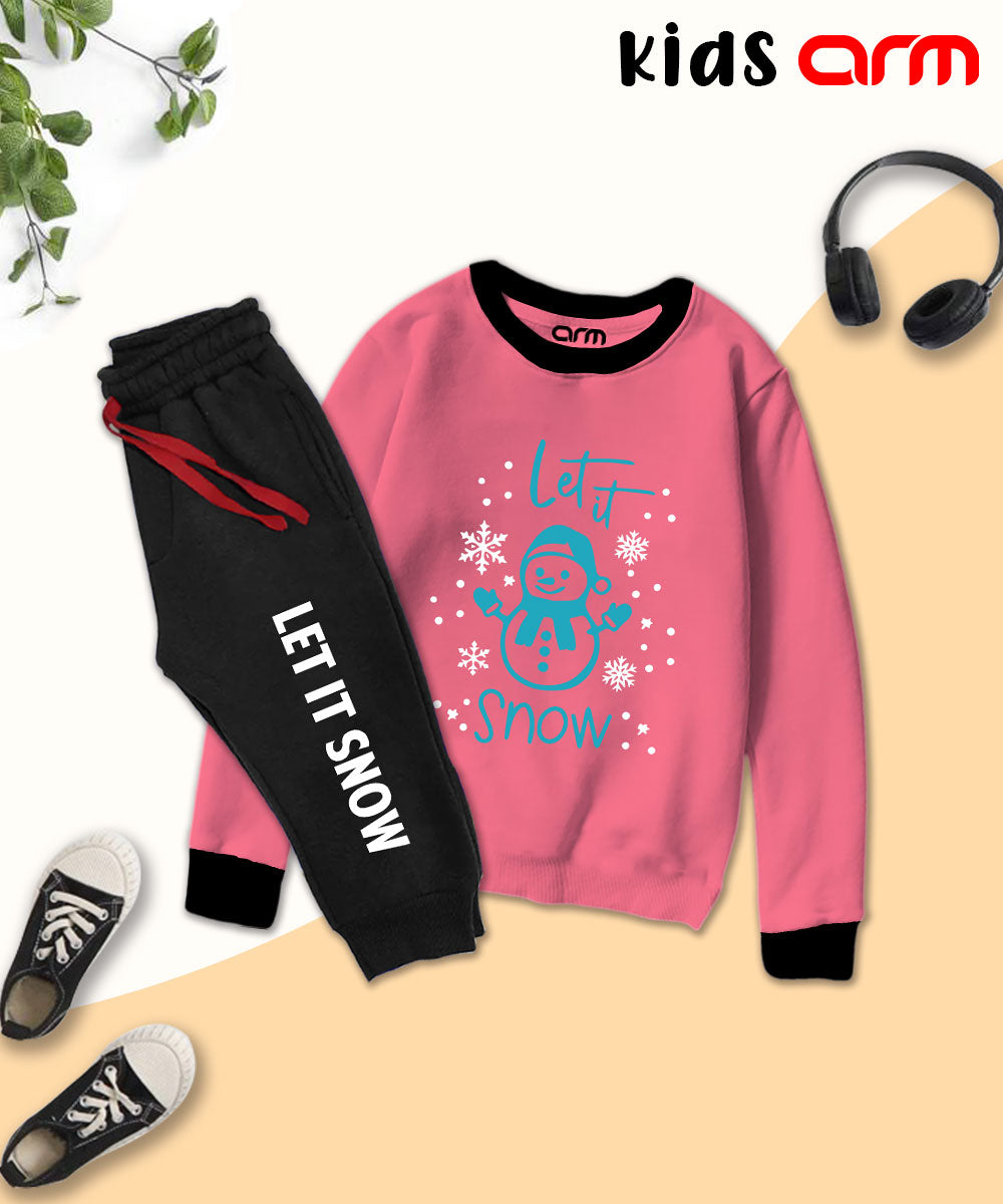 Let It Snow Contrast Tracksuit for Kids