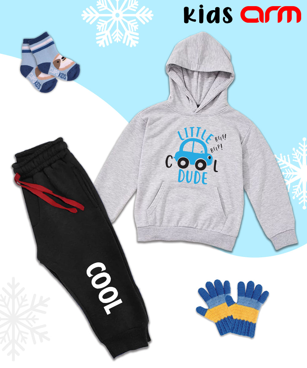 Little Cool Dude Kids Hoodie Set