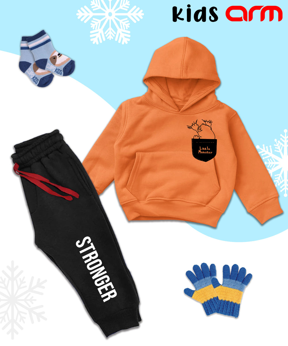 Little Monster Kids Hoodie Set