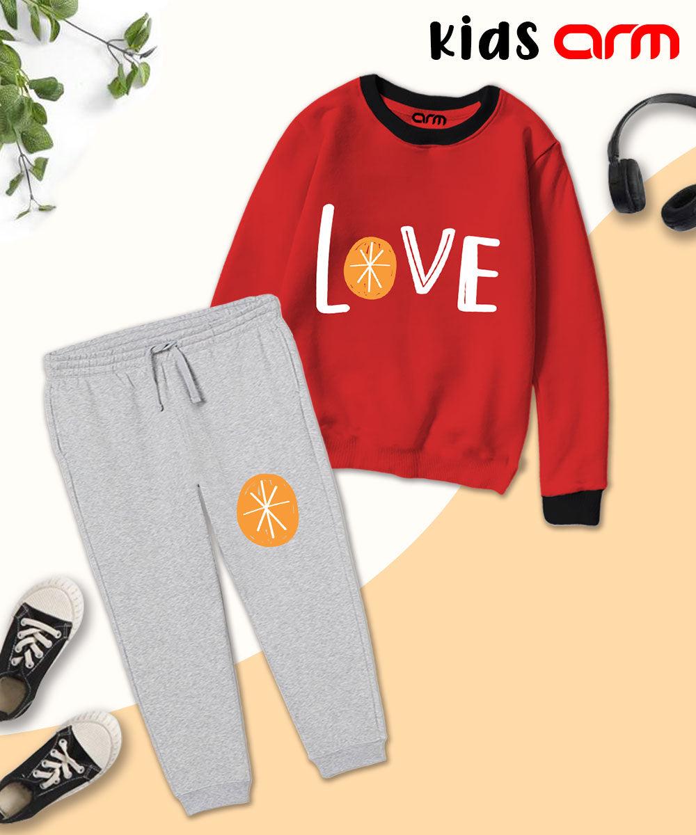 Love Contrast Tracksuit for Kids