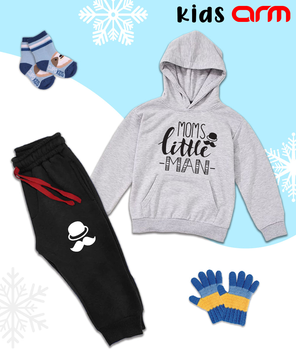 Moms Little Man Kids Hoodie Set
