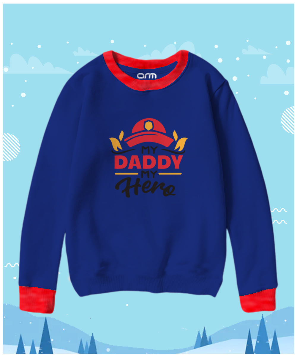 Daddy Lucky Charm Contrast Sweat Shirt for Kids