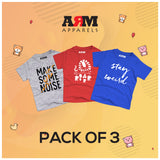 Pack of 3 T-Shirt For Kids - NOISE-ROAR-STAYWEIRD