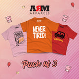 Pack of 3 T-Shirt For Kids - VROM-GOOD-NEVER