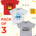 Pack of 3 T-Shirt For Kids - (FLASH-COOL-HELLO)
