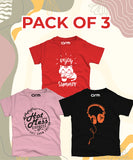 Pack of 3 T-Shirt For Kids - (HEADPHONE-HOTMESS-SUMMER)