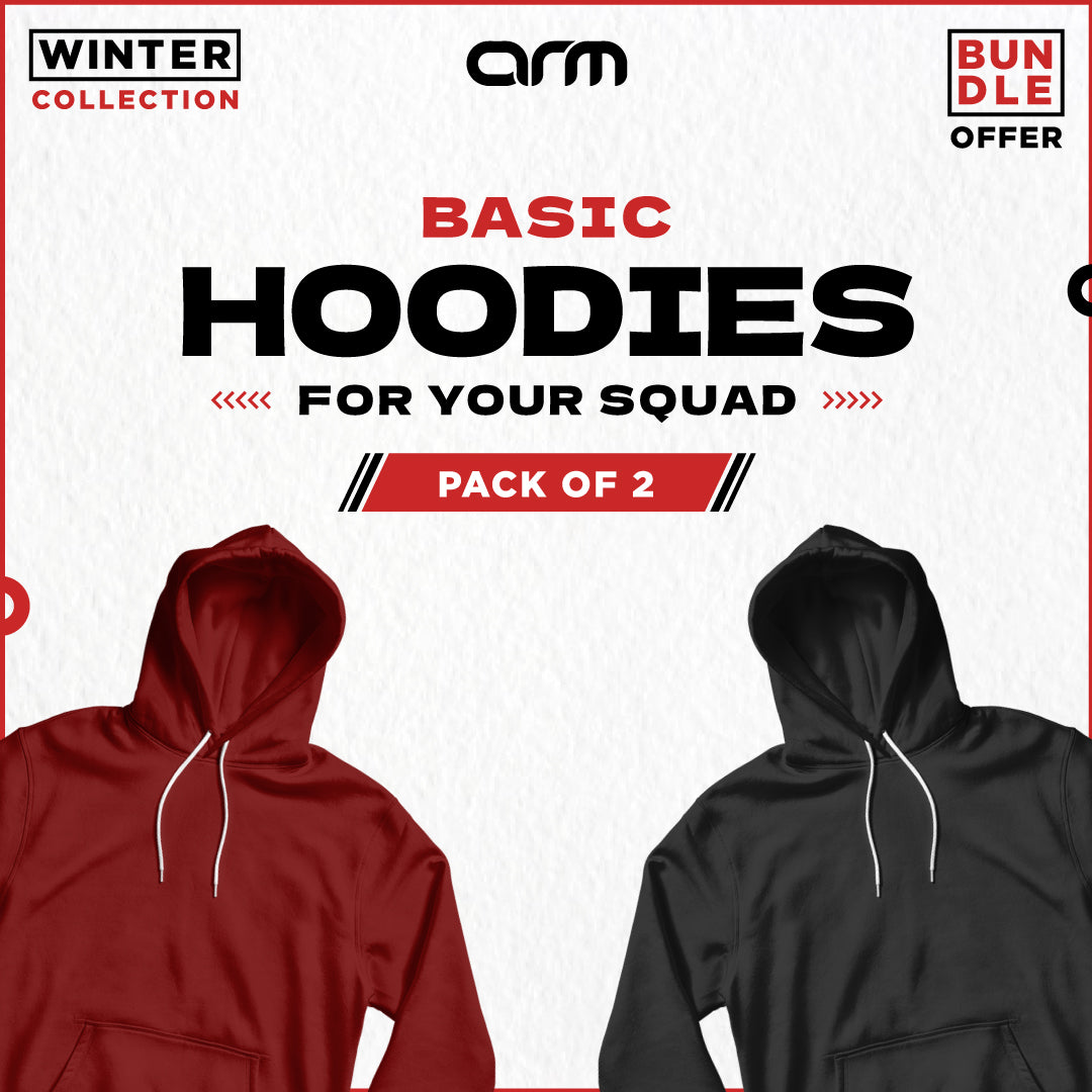 Pack of 2 Basic Pull Over Hoodies