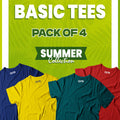 Pack of 4 Basic Unisex T-Shirts