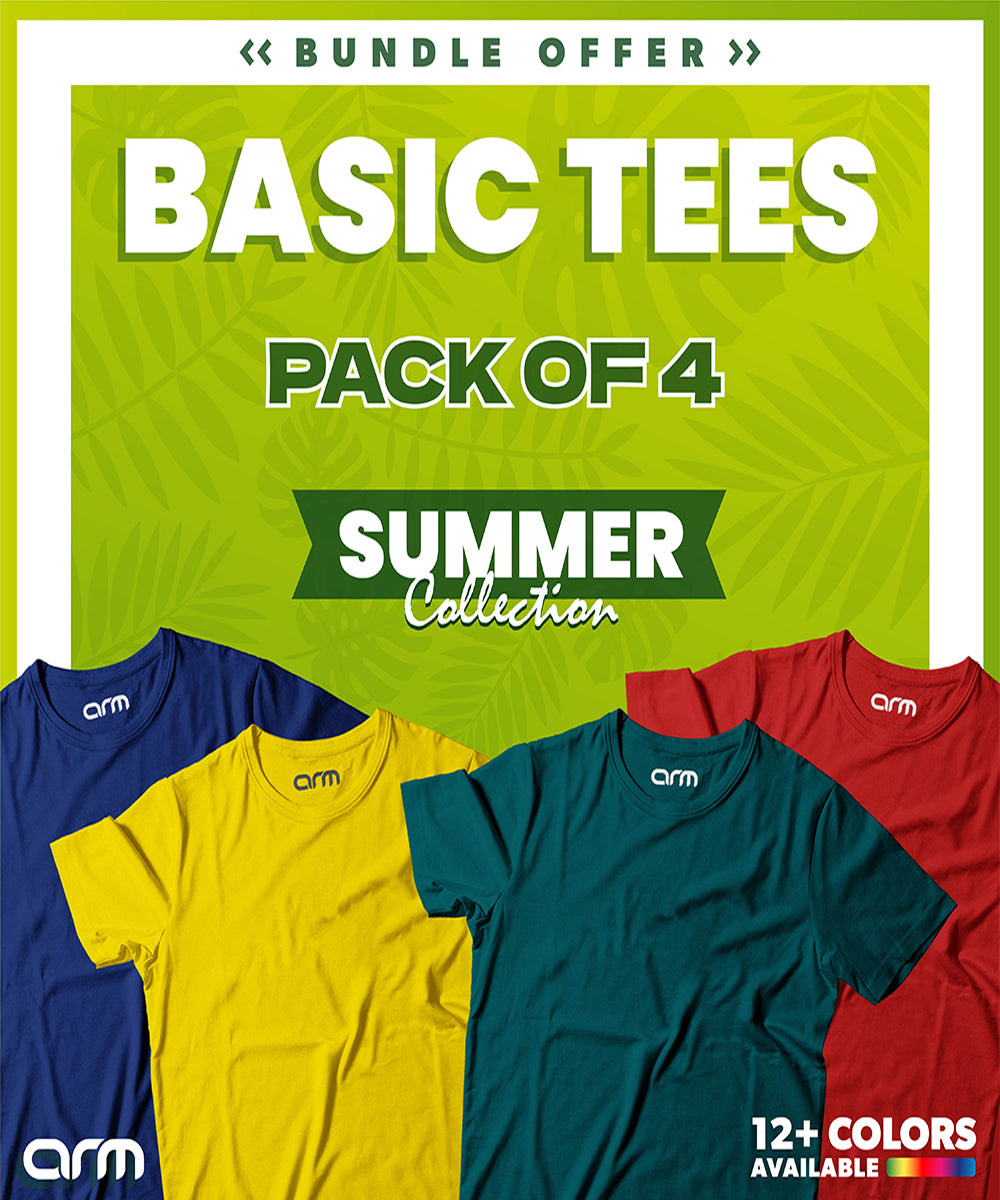 Pack of 4 Basic Unisex T-Shirts