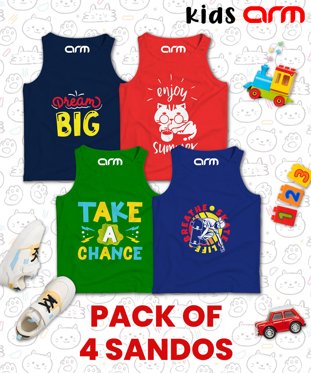Pack of 4 Sando For Kids - (DREAM-ENJSUMM-CHANCE-BREATHE)