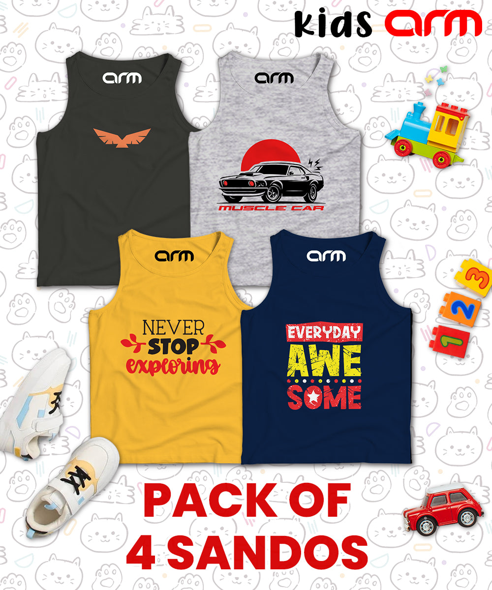 Pack of 4 Sando For Kids - (EAGLE-MUSCAR-NSE-EDAWS)