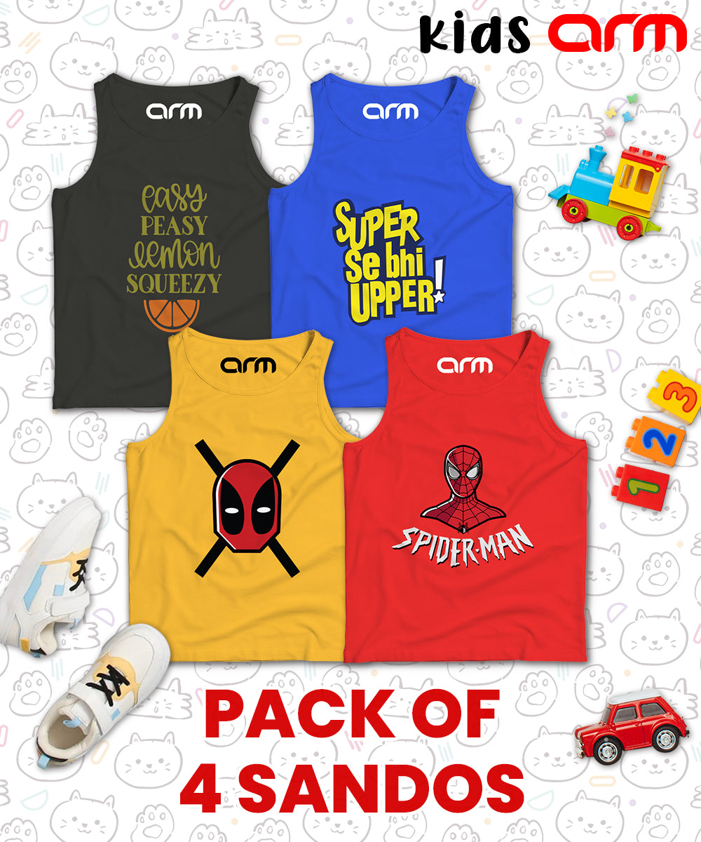 Pack of 4 Sando For Kids - (EASY-SUPER-POOL-SUPERMAN)