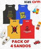 Pack of 4 Sando For Kids - (EASY-SUPER-POOL-SUPERMAN)