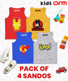Pack of 4 Sando For Kids - (IRMS-BATMAN-SUPERMAN-SUPER)