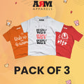 Pack of 3 T-Shirt For Kids - WAKEUP-HEYHEY-ROAR