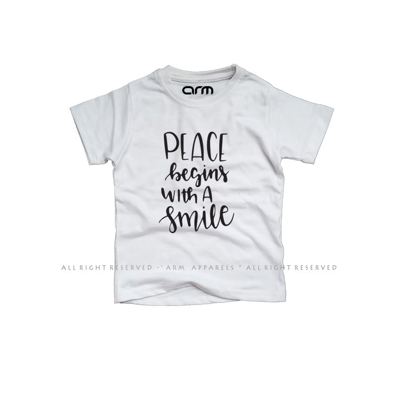 Peace Begins With A Smile T-Shirt For Kids