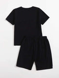Kids Basic T-Shirt & Black Short Set