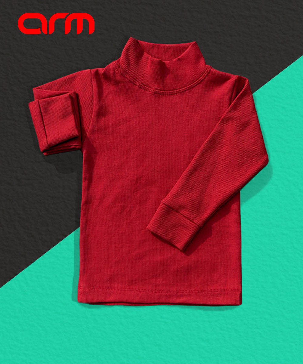 Red Basic High Neck for Kids