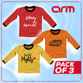 Pack of 3 Contrast Rib Sweat Shirts (STAY-SCAR-MIGHTY)