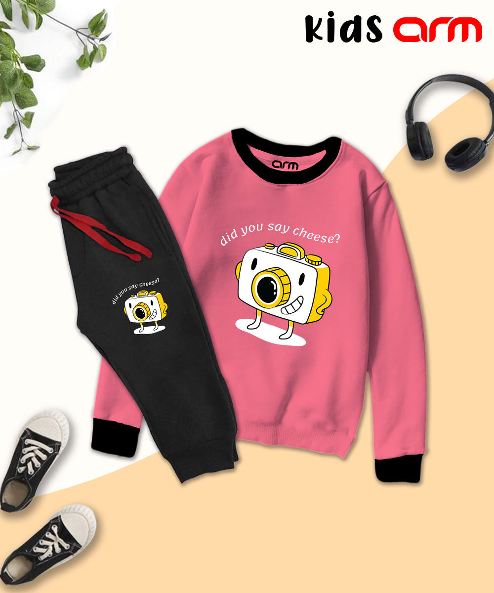 Say Cheese Contrast Tracksuit for Kids